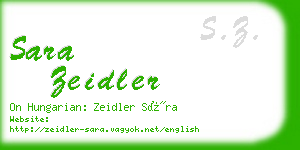 sara zeidler business card